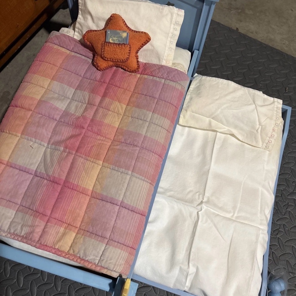 American Girl Doll Blue Moon and Stars Trundle Bed with Bedding